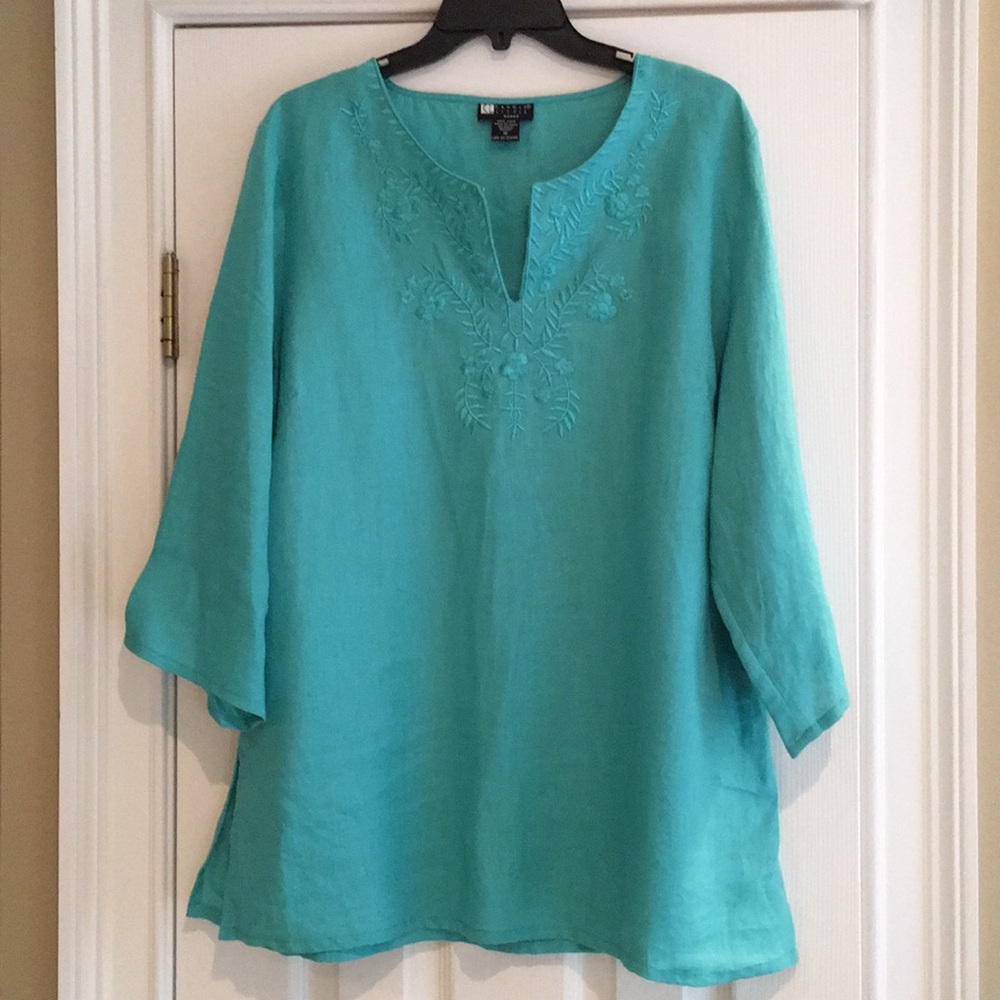 Carol Little Linen Tunic 1X NWOT